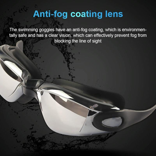 YJ003 Electroplating HD Anti-fog Swimming Glasses Waterproof Diving Equipment for Man and Women(Gray)