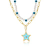 N2210-2 Double-layer Five-star Eyes Ladies Temperament Necklace Collarbone Chain