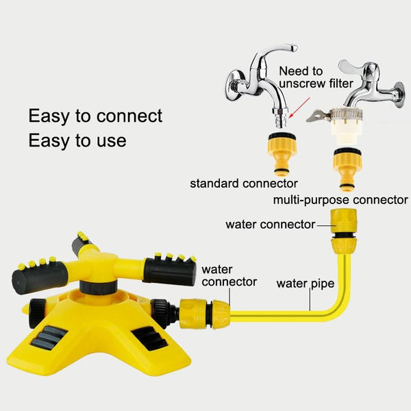 360 Degrees Rotating Watering Device, Style: With 6-point Connector