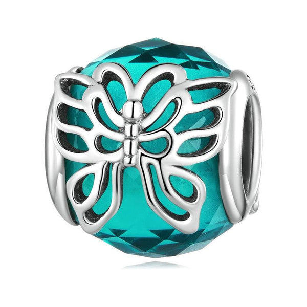 BSC761 S925 Sterling Silver Butterfly Hollow Insect Pattern Bracelet Beads