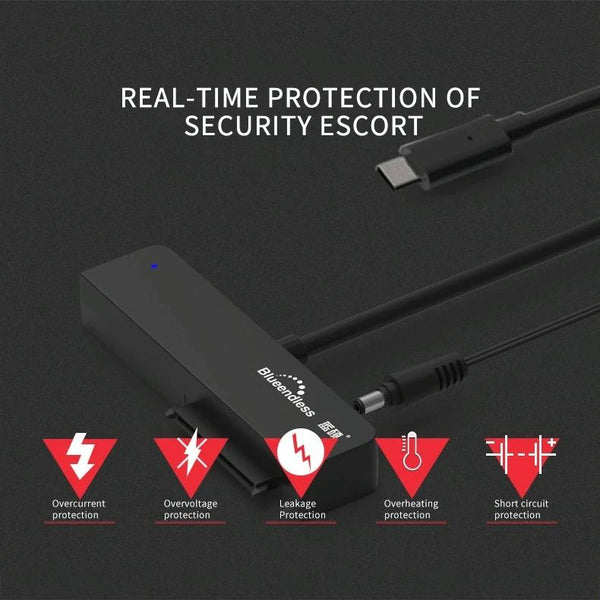 Blueendless US35 USB3.0 To SATA Adapter 2.5 / 3.5-Inch Hard Drive SSD Reader, Spec: USB3.0 12V2A