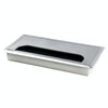 ABS Table Rectangle Wire Hole Cover Outlet Port With Brush PC Desk Cable Organizer, Size: 80x160mm Silver
