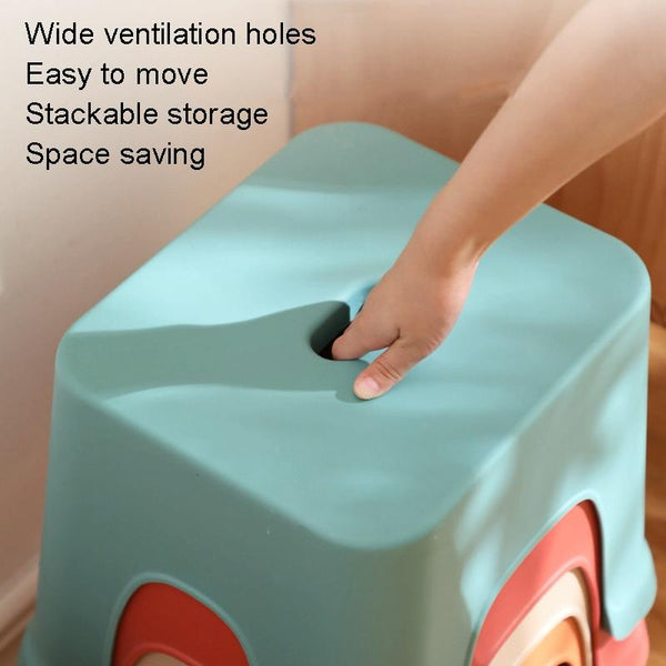 Plastic Stool Thickened Home Simple Small Bench, Color: Orange Small
