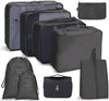 9 In 1 Toiletry Bag Travel Storage Bag Set Folding Storage Bag( Black)