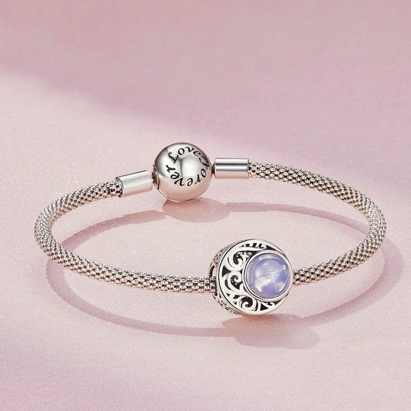 SCC2430 Sterling Silver S925 Opal Moonlight Pattern Beaded Bracelet