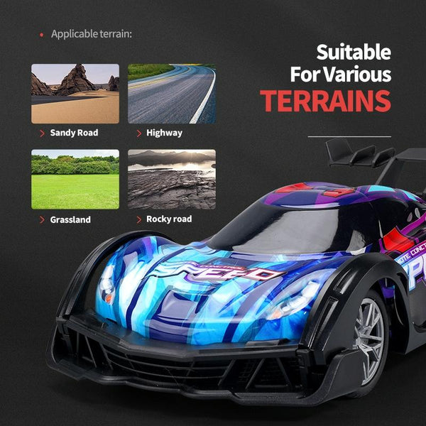Q170 Colorful Lights Racing Four-wheel Drive Remote Control Car(Orange)