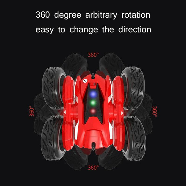 Stunt Deformation High-Speed Electric Remote Control Car Double-Sided Off-Road Tumbling And Twisting Toy Car(Red)