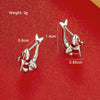 BSE742 Sterling Silver S925 Zirconia White Gold Plated Good Luck Koi Earrings