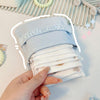 BD0443 2pcs Cartoon Pattern Large Capacity Sanitary Storage Bags(Green Flower)