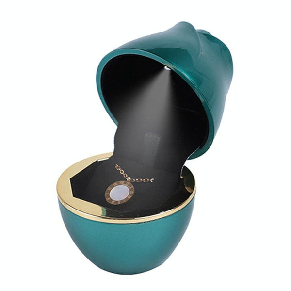 017257 Rose Shape LED Spotlight Ring Necklace Storage Box without Jewelry, Spec: Pendant(Green)