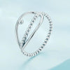 SCR905 S925 Sterling Silver Fake Three Layers Round Peas Ring(No.8)