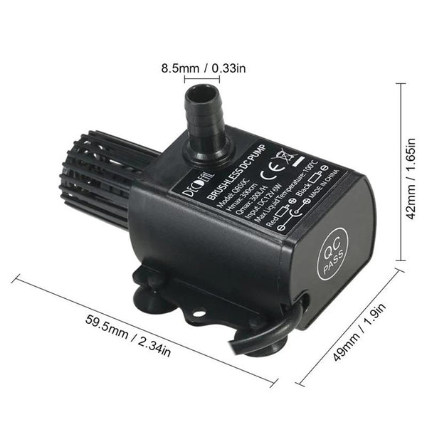 DC12V Solar Micro Brushless Cold Water Circulating Fountain Water Pump, Model: QR50C