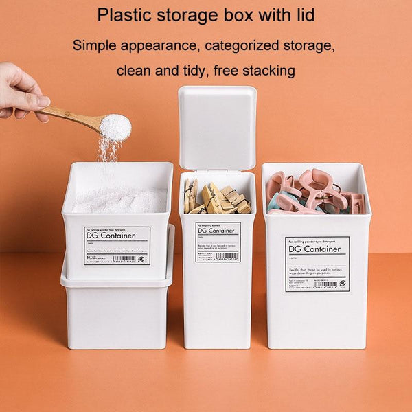 Household Laundry Detergent Storage Box Small Things Storage Organizer With Dust Cover, Specification: Medium