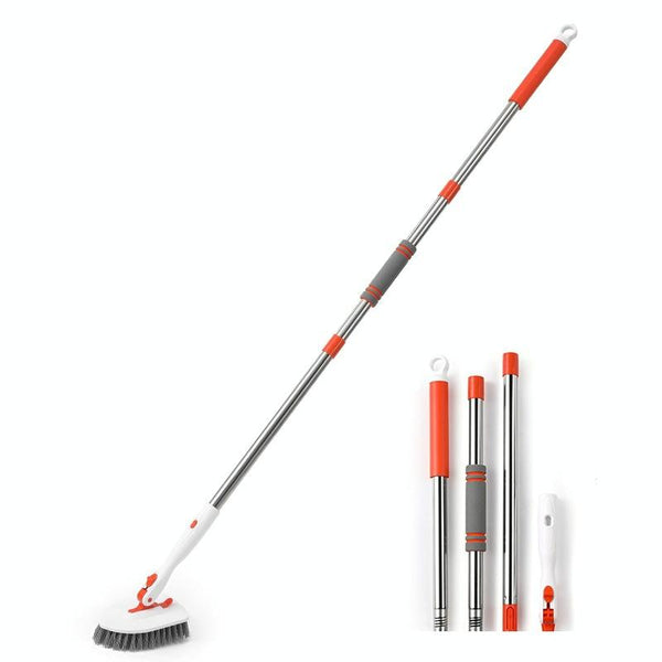 Shower Cleaning Brush With 52 Inch Adjustable Handle Tub Tile Scrubber Brush, Spec: Set 1