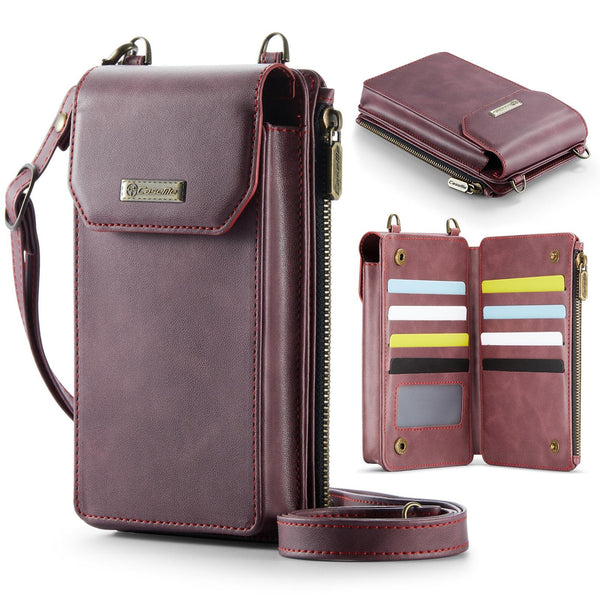 CaseMe Me40 Vertical Multifunctional Shoulder Crossbody Phone Bag(Red)