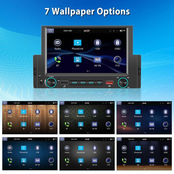 6.2 Inch MP5 Player Single Butt Universal Wired CarPlay Car Monitor, Model: Standard+12 Light Camera