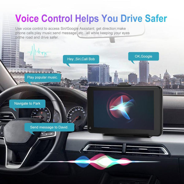 A3135 7 Inch HD Wired Smart Screen With Wireless CarPlay + Android Auto + Android With With 64G Memory Card