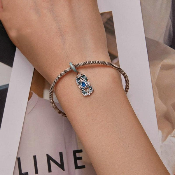 BSC758 Sterling Silver S925 Moon Tarot Colorful Bracelet Platinum Plated Beads