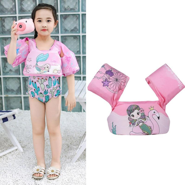 Children Swimming Foam Arm Ring Baby Swimming Equipment Floating Ring Water Sleeve Buoyancy Vest(Pink Mermaid)