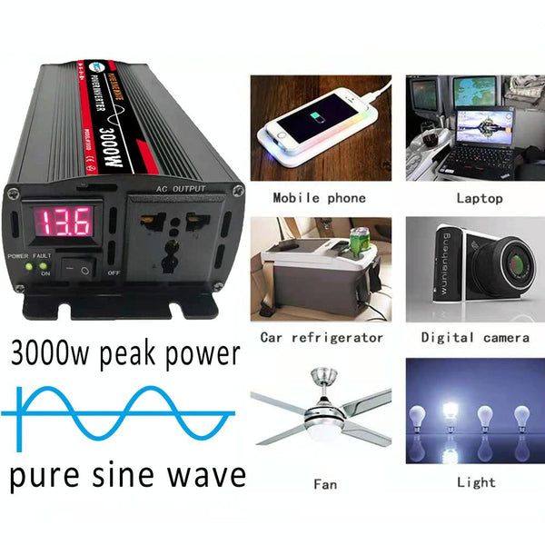 4000W (Actual 800W) 60V to 220V High Power Car Sine Wave Inverter Power Converter