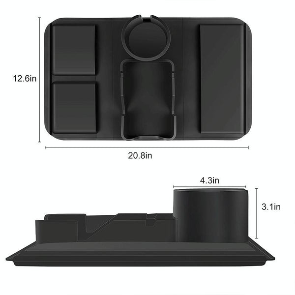Upgrade Couch Cup Holder Tray Silicone Anti-Slip Sofa Armrest Tray(53 x 32 cm)