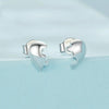 S925 Sterling Silver Platinum-plated Heart-shaped Puzzle Earrings(SCE1770)