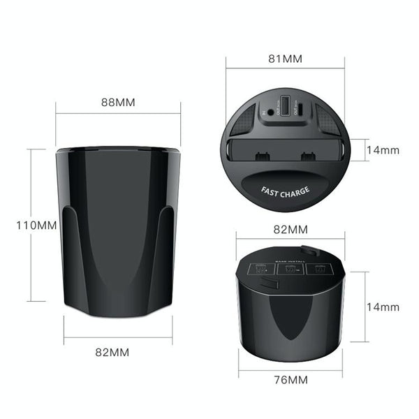 Car Cup 4 In 1 Wireless Charger Support 15W/10W/7.5W/5W Wireless Charging(X13)