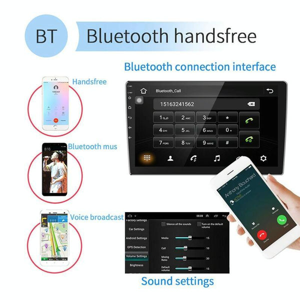 Universal Machine Android Smart Navigation Car Navigation DVD Reversing Video Integrated Machine, Size:10inch 1+16G, Specification:Standard+12 Lights Camera