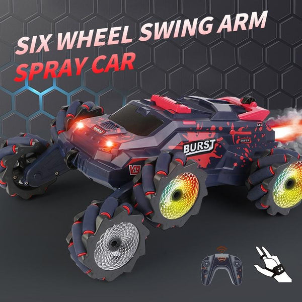 MoFun JC03P 2.4G Remote Control Six-wheeled Stunt Car, Specifications:Dual RC(Red)