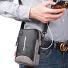 For 6-7 inch Mobile Phone Universal Silver Wire Canvas Waist Bag with Shoulder Strap & Earphone Hole & USB Cable Hole(Black)