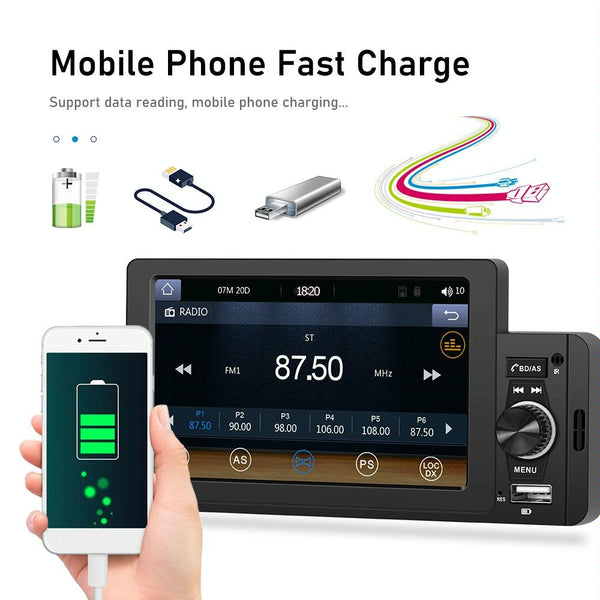A3107 5 inches Car MP5 Wired CarPlay Universal Bluetooth Player With Microphone, Style: Standard