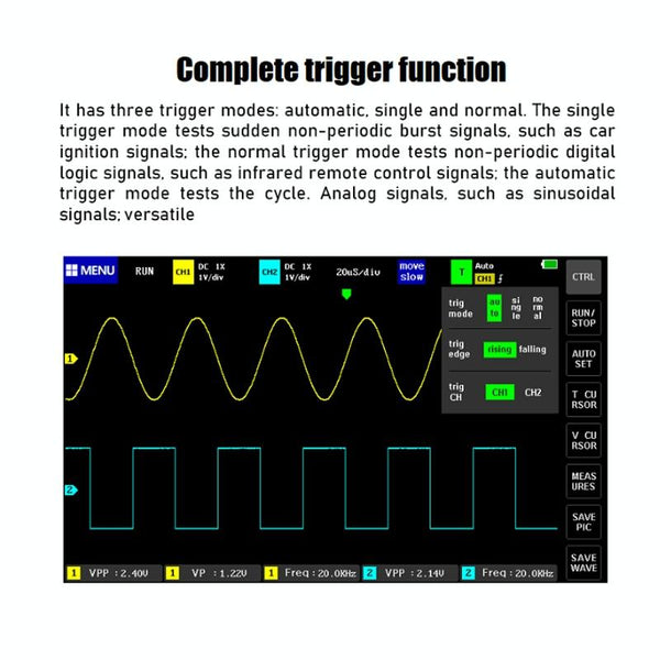 FNIRSI 1013D 1GS Sampling Dual Channel 100M Bandwidth Digital Oscilloscope, US Plug(English)