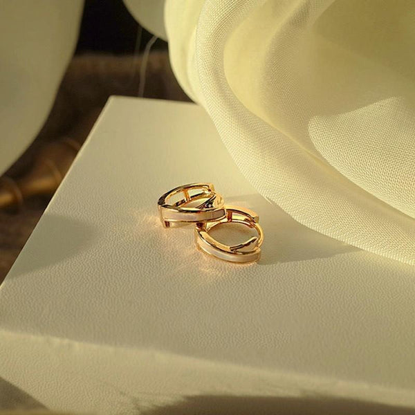 Shell Double Layer Earrings with Diamond Earrings, Color: EH0994