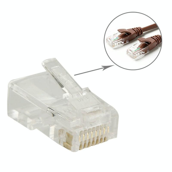 100pcs /Pack RJ45 Connector Modular Plug, Gold: 3u