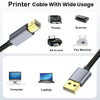 USB 2.0 A Male to B Male Square Port Printer Data Transmission Extension Cable, Length:5m