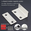 90 Degree No-Punch Invisible Door Suction Thin Section Wardrobe Sliding Door Magnetic Suction(Silver)