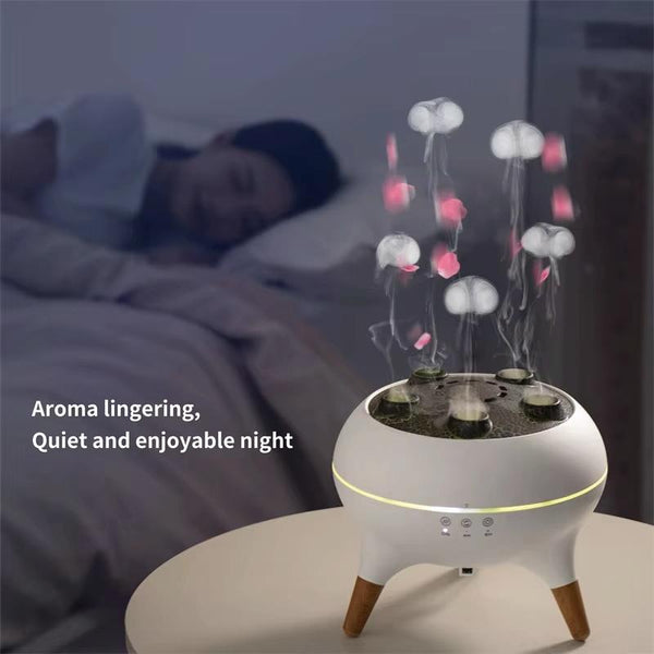 Dynamic Multi-Spray Aromatherapy Diffuser With Colorful Lights Remote Control Humidifier EU Plug(V80 Spit Circle Upgrade Model)
