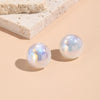 E2209-4 Symphony Glossy Semicircle Stud Earrings Jewelry