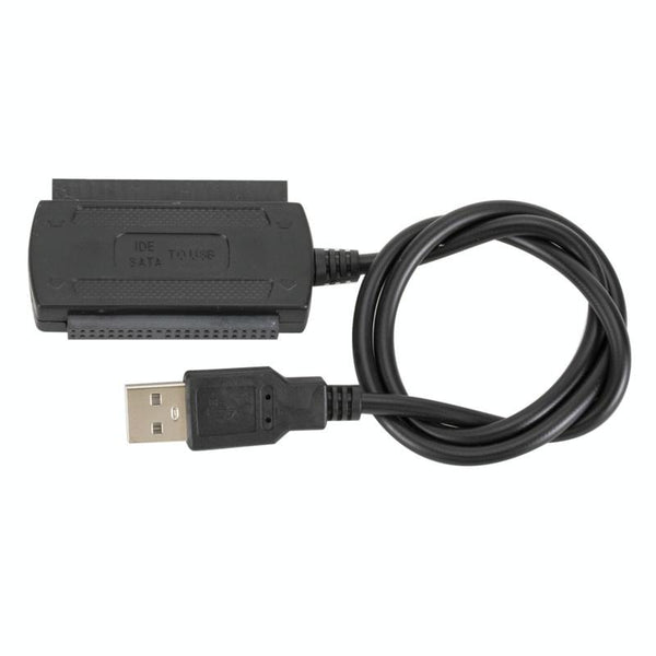YP009 Three-Purpose USB to IDE/SATA Easy Drive Cable Hard Disk Drive Data Cable with Power Supply(UK Plug Set)