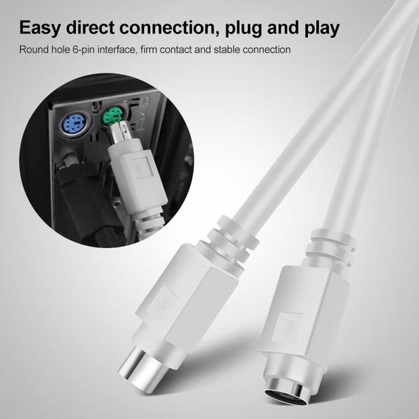 6 Pin PS/2 Keyboard / Mouse Extender Cable (PS/2 male to PS/2 female)
