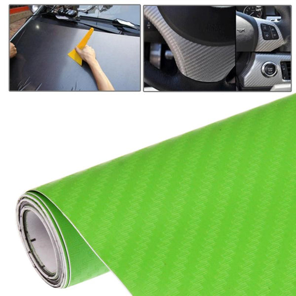 Car Decorative 3D Carbon Fiber PVC Sticker, Size: 127cm x 50cm(Green)