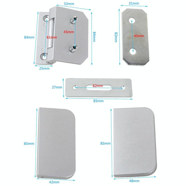 Glass Door Partition Hinge Furniture Housing Door Fittings, Model: Space Aluminum