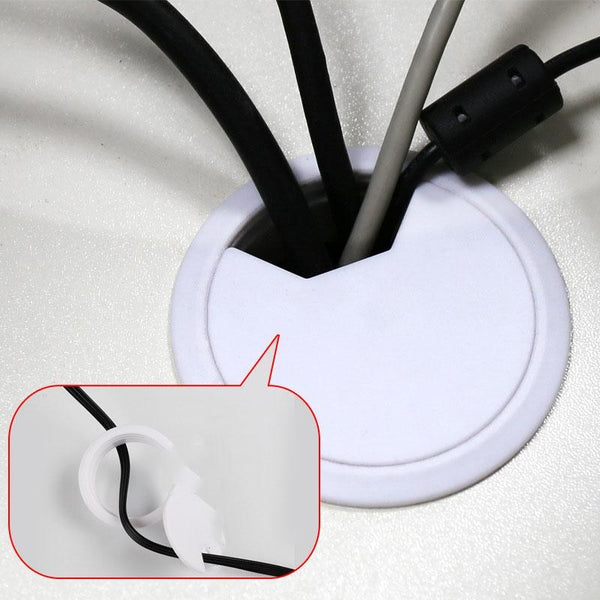 20 PCS ABS Plastic Round Cable Box Computer Desk Cable Hole Cover, Specification:  50mm (White)