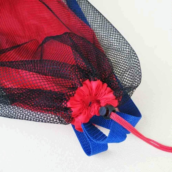 Children Beach Toys Storage Bag Play Sand Tools Storage Net Bag Backpack(Black Net Red Bottom)