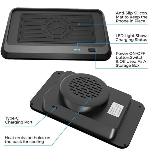 Car Qi Standard Wireless Charger 10W Quick Charging for 2015-2019 Land Rover Discovery Sport, Left Driving