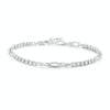 BSB102 Sterling Silver S925 Sparkling Mosaic White Gold Plated Square Zircon Bracelet