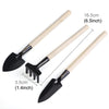 4pcs Rake Shovel Digging Trowel 3 in 1  Wooden Handle Metal Head Mini Garden Plant Tool Gardening Tool