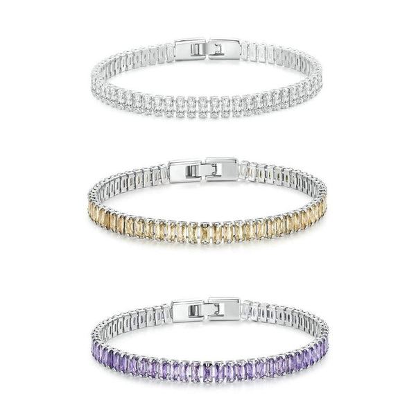 YIB055-19LCP Sparkling Cubic Zirconia Bracelet Gold Plated Copper Jewelry