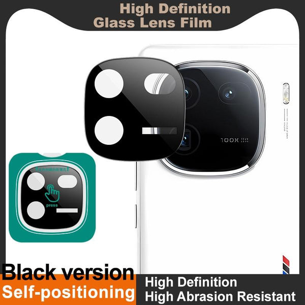 For vivo iQOO 12 / 12 Pro imak Black Version HD Glass Rear Camera Lens Film, Self-positioning Version