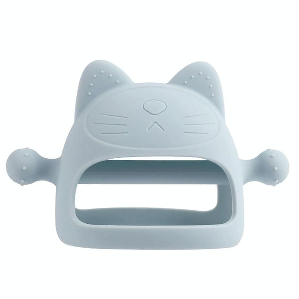 Baby Anti-eating Hand Cover Boiled Silicone Soothing Teeth Stick(Gray Blue)